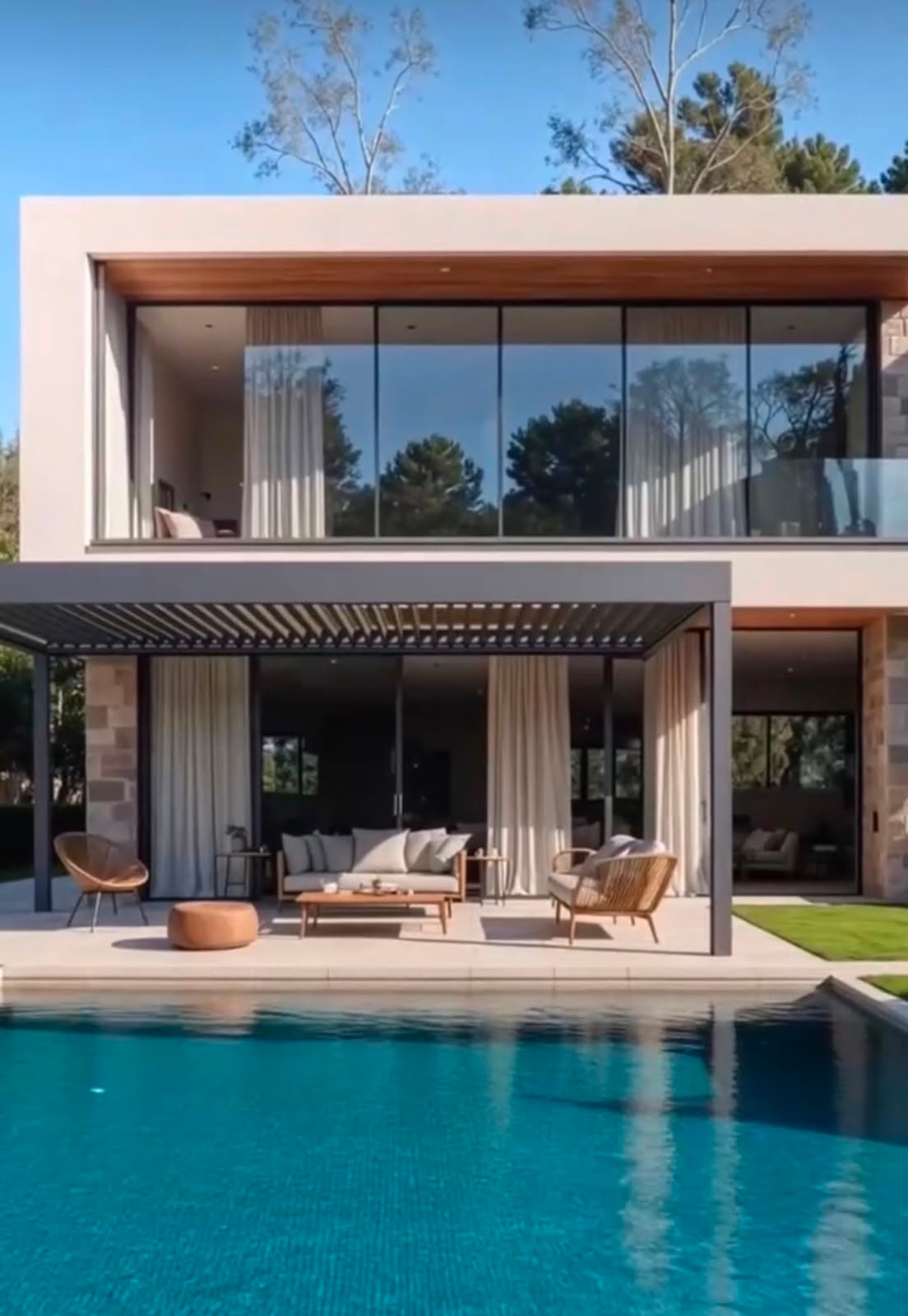 Estructura arquitectónica de pérgola de cristal